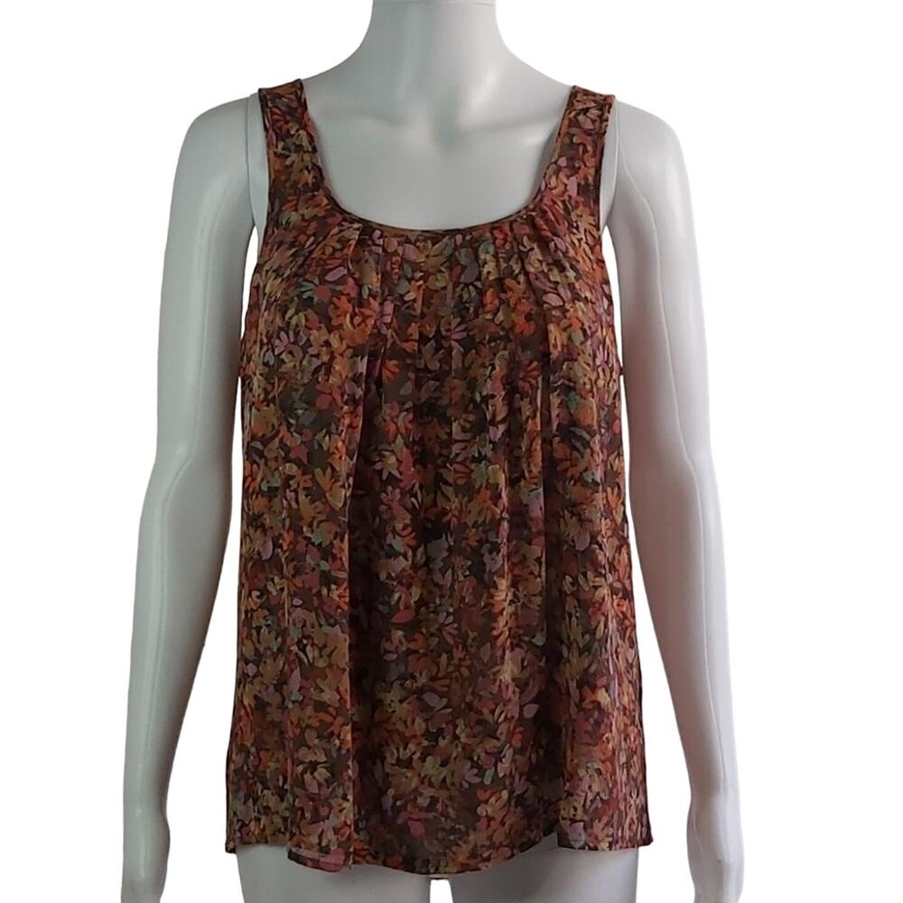 J. Crew Silk Tank Top Fall Colors Size Medium